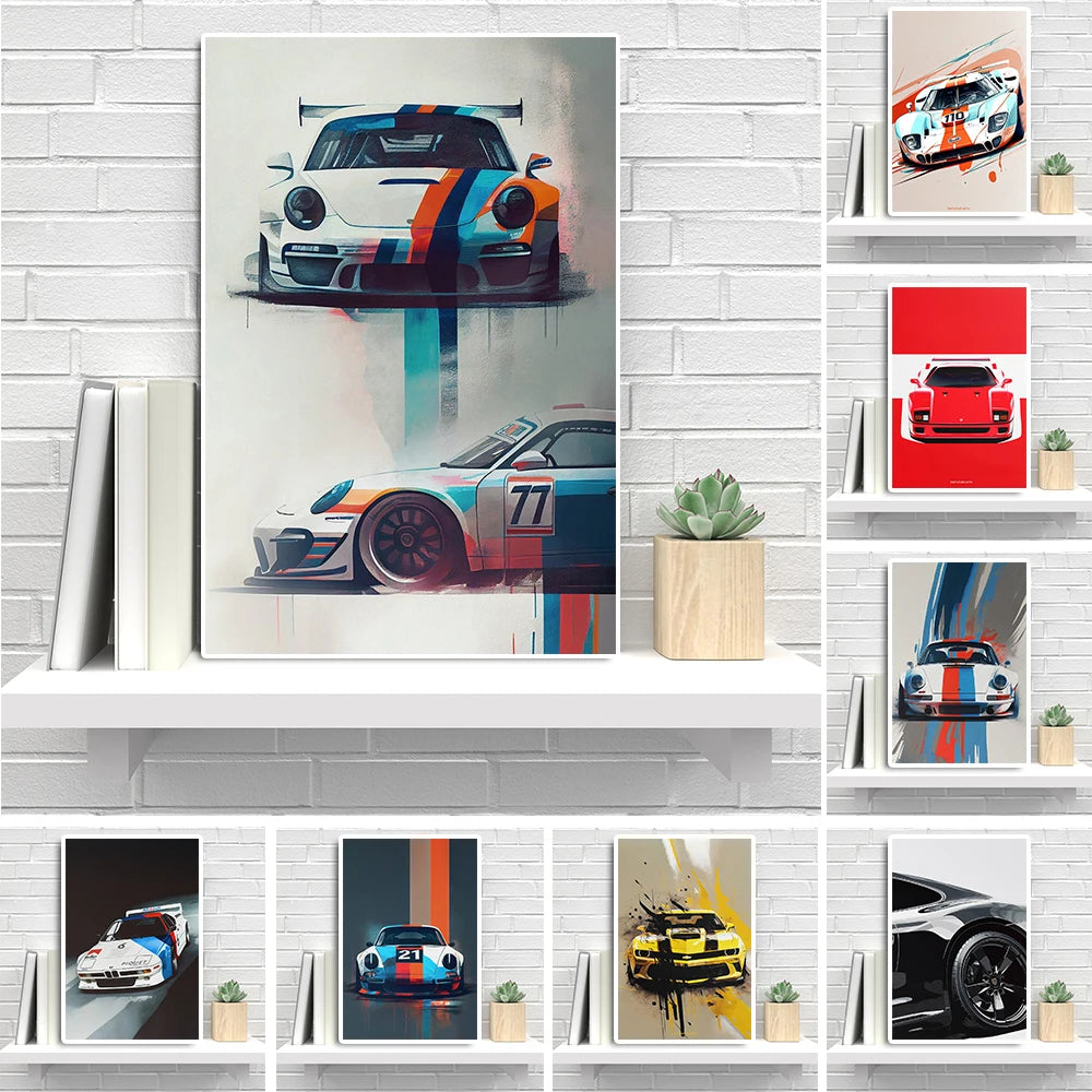 Graffiti Race Car Poster Wall Art