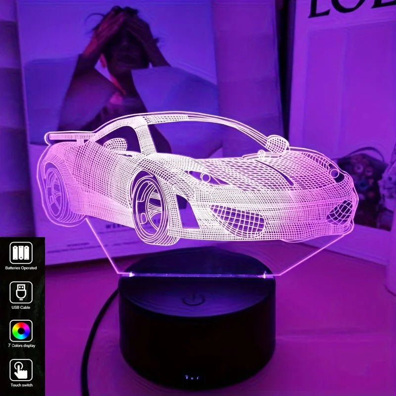 Car 3D Optical Illusion Lamp