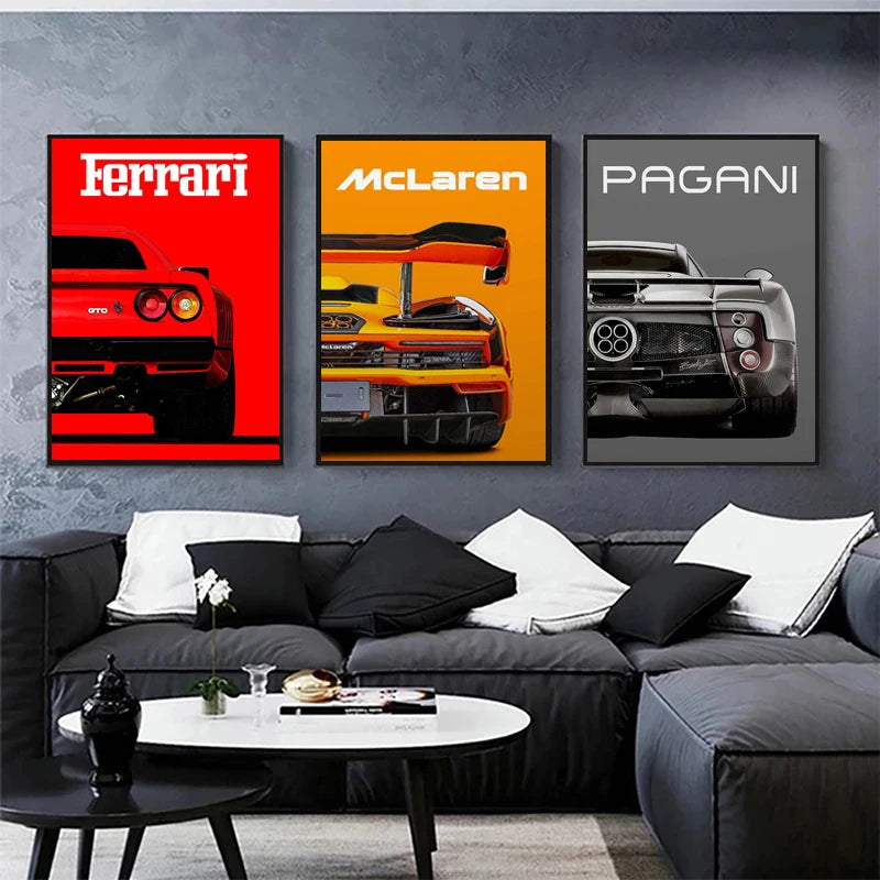 Ferrari Pagani Poster Wall Art