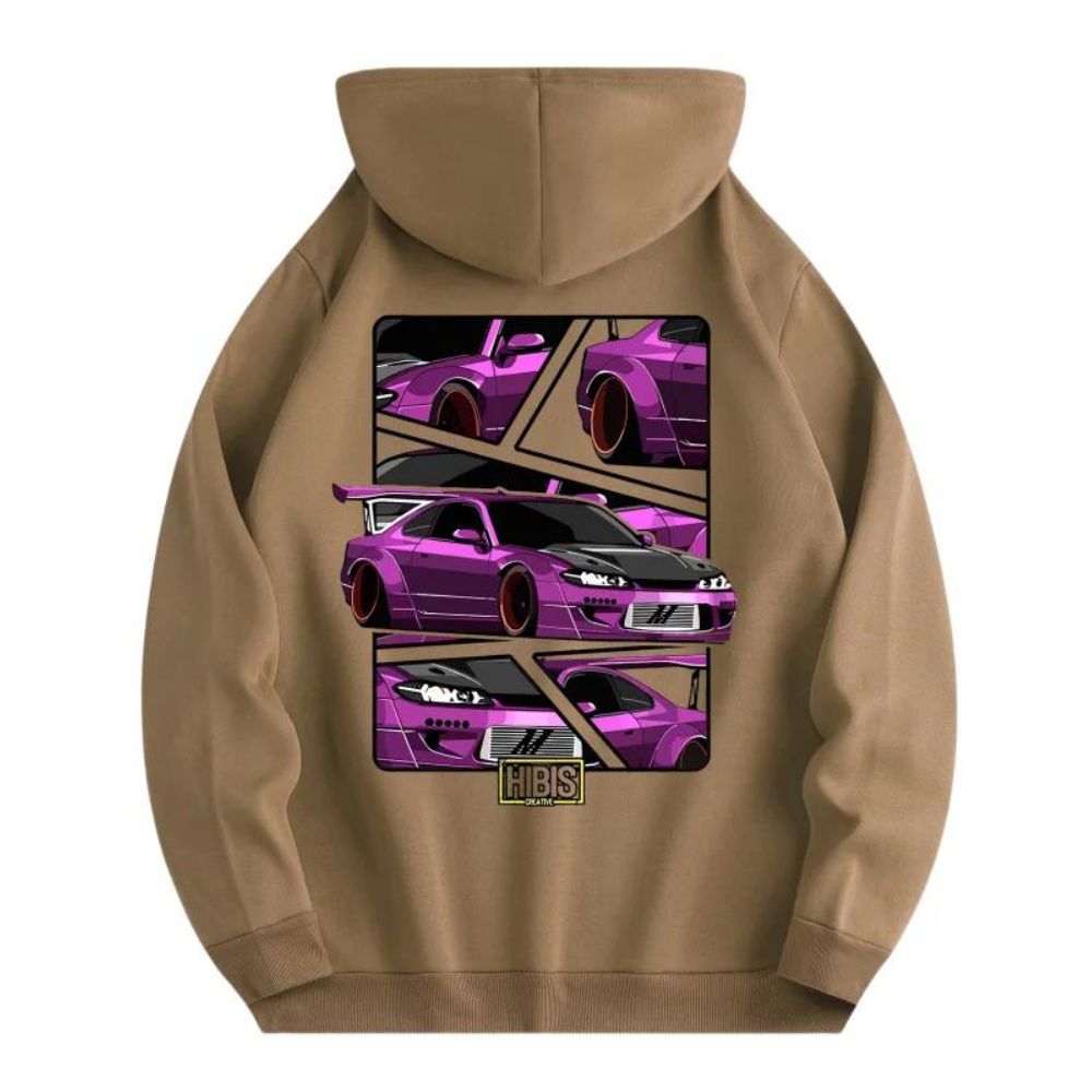 Car Drawing Printed Hoodie